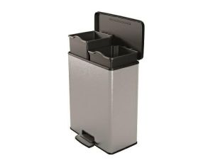 CURVER KOSZ NA ŚMIECI Z PEDAŁEM 26L+26L  /IML METALIZOWANY