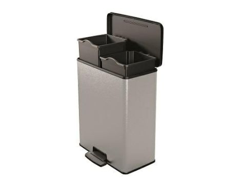 CURVER KOSZ NA ŚMIECI Z PEDAŁEM 26L+26L  /IML METALIZOWANY