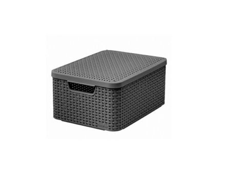 CURVER KOSZYK M Z POKRYWĄ 18L  /CIEMNY