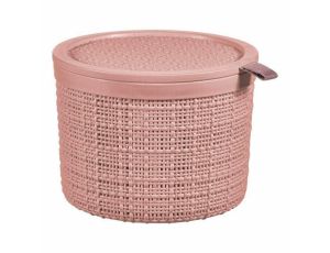 CURVER KOSZYK OKRĄGŁY Z PRZYKRYWKĄ 2L  /PUDROWY RÓŻ