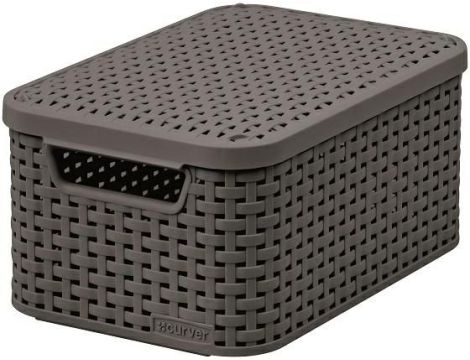 CURVER KOSZYK S Z POKRYWĄ 6L  /CIEMNY SZARY