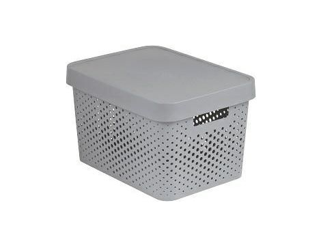 CURVER POJEMNIK AŻUR INFINITY 17L  Z PRZYKRYWKĄ/JASNY SZARY
