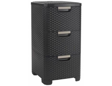 CURVER REGAŁ Z 3 SZUFLADAMI 3x14L  /CIEMNY BRĄZ