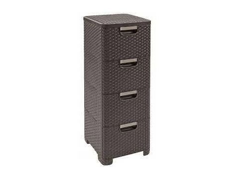 CURVER REGAŁ Z 4 SZUFLADAMI 4x14L  /CIEMNY BRĄZ