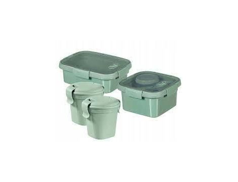 CURVER ZESTAW 4 POJEMNIKÓW NA ŻYWNOŚĆ 2x0,4L+1L+1,1L  /ZIELONY