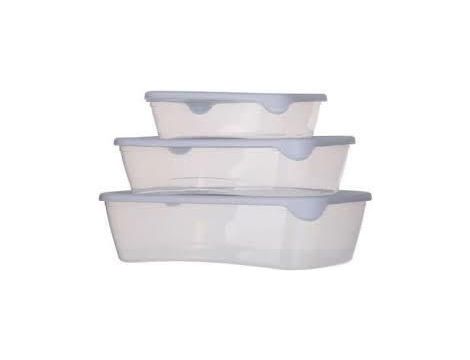 CURVER ZESTAW POJEMNIKÓW FRESH&GO 3szt 0,5/1/2L MIX MIĘTOWY/ JASNOSZARY/ BRZOSKWINIOWY