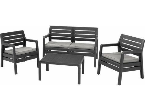 KETER MEBLE OGRODOWE ZESTAW DELANO... GRAFIT 4-osobowy