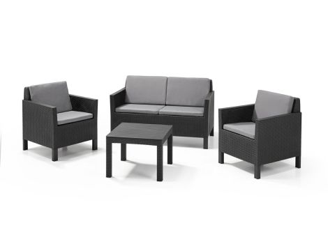 KETER ZESTAW MEBLI OGRODOWYCH CHICAGO 3+1 GRAFIT - 4