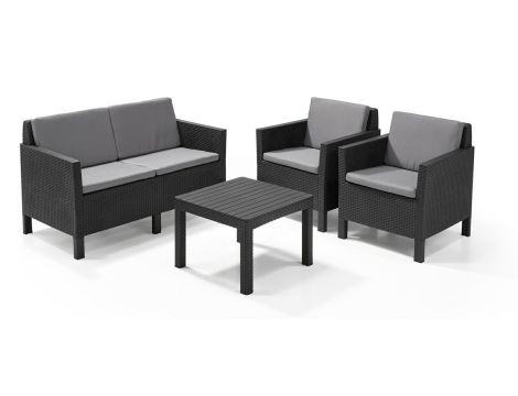 KETER ZESTAW MEBLI OGRODOWYCH CHICAGO 3+1 GRAFIT - 5