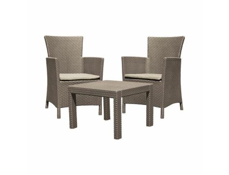 KETER ZESTAW MEBLI OGRODOWYCH ROSARIO BEŻ 2 FOTELE+STOLIK