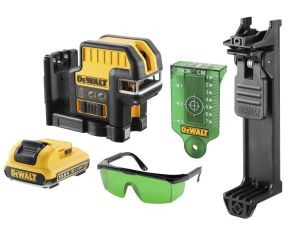 DEWALT LASER KRZYŻOWY 12V DCE0822D1G 30m + 2-PUNKTOWY 1x2,0Ah ZIELONY