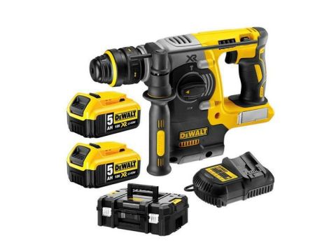 DEWALT MŁOT SDS+  18V DCH274P2T 2,1J 2x5,0Ah + UCHWYT 13mm BL TSTAK