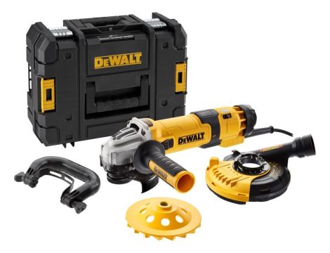 DEWALT SZLIFIERKA KĄTOWA 125mm/1500W DWE4257KT REG.OBR. Z OSŁONĄ DWE46150 + TARCZA DIAM. WALIZKA