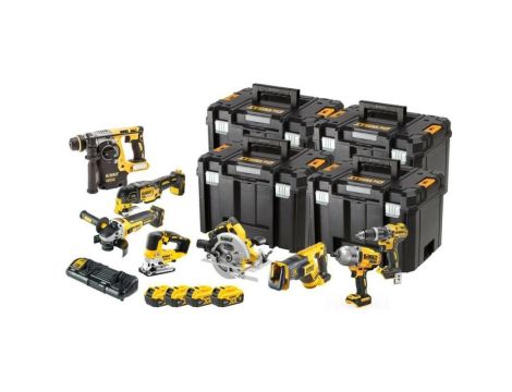 DEWALT ZESTAW COMBO 18V DCK865P4T (DCD796, DCF899H, DCS367, DCH273, DCS334, DCG405, DCS355, DCS570) 4x5,0Ah 4xTSTAK