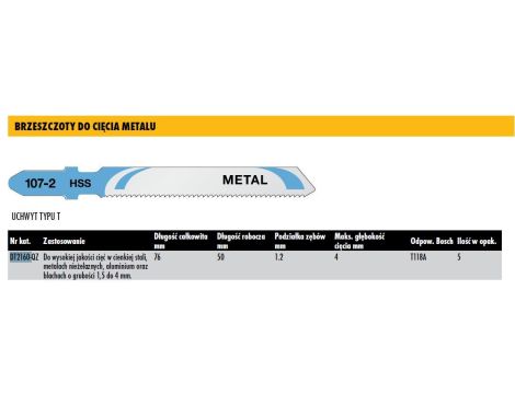 DEWALT BRZE.WYRZ.  76x1,2mm T118A METAL /5szt.