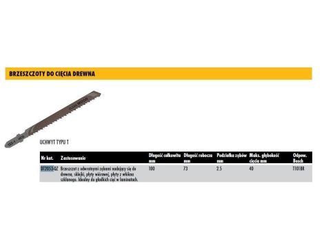 DEWALT BRZE.WYRZ. 100x2,5mm T101BR DREW/PŁYTA /5szt.