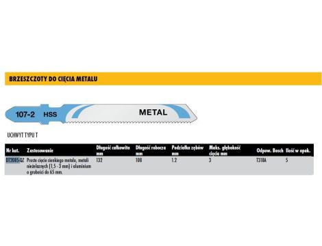 DEWALT BRZE.WYRZ. 135x1,2mm T318A METAL /5szt. - 2