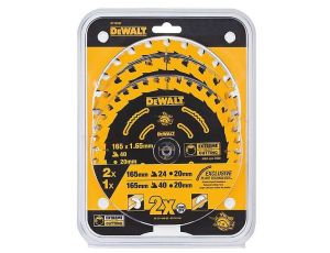 DEWALT PIŁA TARCZOWA EX KPL. 3szt. 2x165x20x24z, 165x20x40z