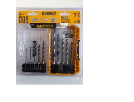 DEWALT WIERTŁO METAL HEX KPL.10szt. 3-10mm BLACK & GOLD