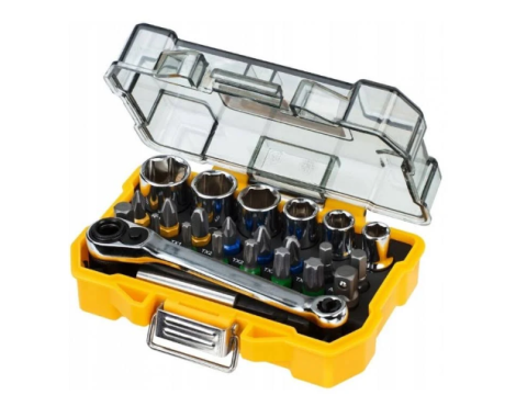 DEWALT ZESTAW KOŃCÓWEK +NASADKI +GRZECHOTKA 24cz.