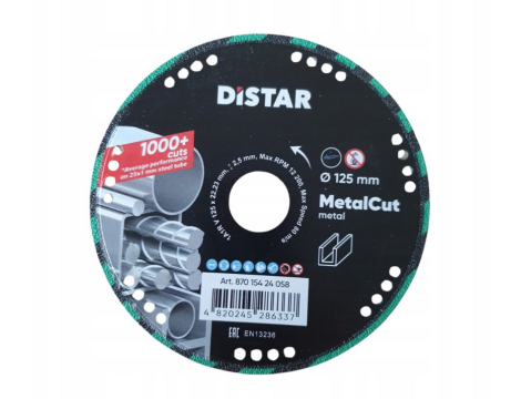 DISTAR TARCZA DIAMENTOWA METAL CUT 125 x 1,5/1,2 x 22,2mm METAL CUT
