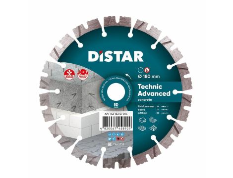 DISTAR TARCZA DIAMENTOWA TECHNIC ADVANCED 180 x 2,6/1,8 x 12 x 22,23