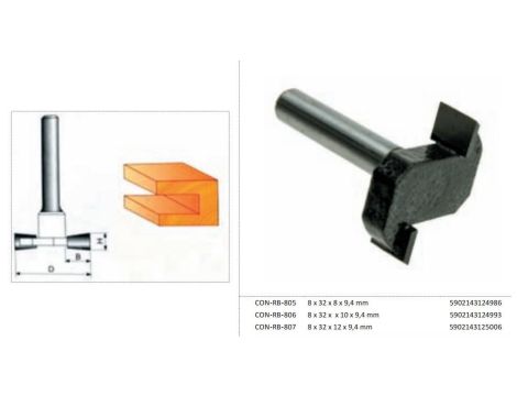 CONDOR FREZ DO DREWNA 8x32x8x9,4mm   805... DO ROWKÓW, BEZ ŁOŻYSKA. - 2