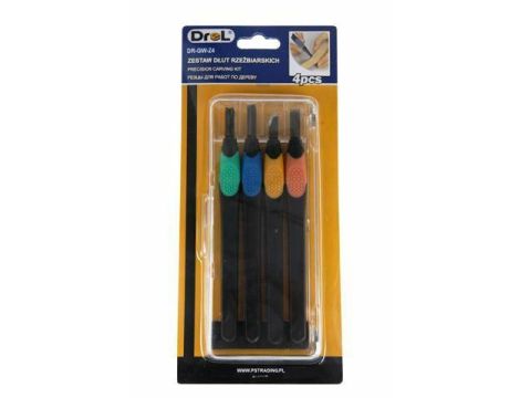 DREL DŁUTA DO DREWNA RZEŹBIARSKIE 4szt.