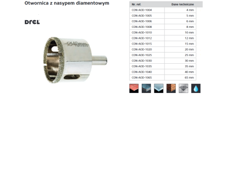 DREL KORONA  6mm  NASYP DIAMENTOWY