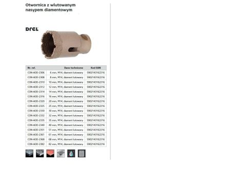 DREL KORONA M14 10mm  NASYP DIAMENTOWY /DIAMENT LUTOWANY