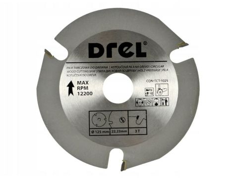 DREL TARCZA DO CIĘCIA DREWNA 125mm*22*3z