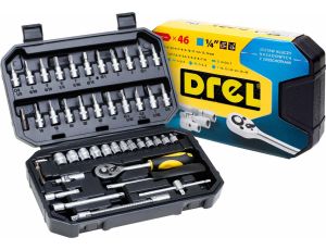 DREL ZESTAW KLUCZY  46cz. 1/4