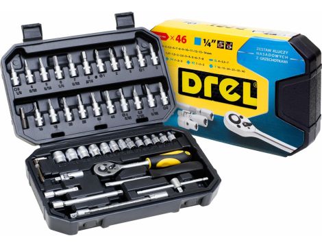 DREL ZESTAW KLUCZY  46cz. 1/4"...