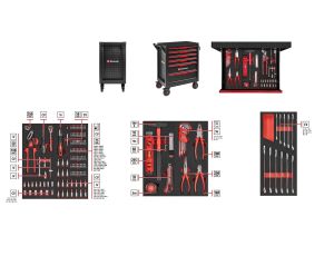 EINHELL WÓZEK NARZĘDZIOWY  6-SZUFLAD 149el.