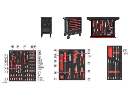 EINHELL WÓZEK NARZĘDZIOWY  6-SZUFLAD 149el.