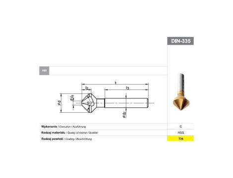 FANAR POGŁĘBIACZ DIN-335-C 90" 10,4 HSS TIN