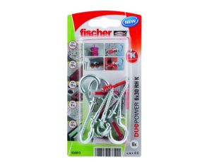 FISCHER KOŁEK DUOPOWER  6x30 Z HAKIEM OKRĄGŁYM /6szt.