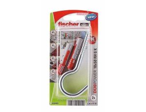 FISCHER KOŁEK DUOPOWER 10x50 Z HAKIEM OKRĄGŁYM /2szt.