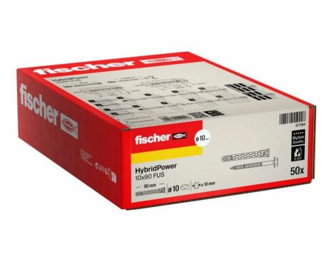 FISCHER KOŁEK HYBRIDPOWER 10x90 /50szt. KLUCZ  OGNIOODPORNY