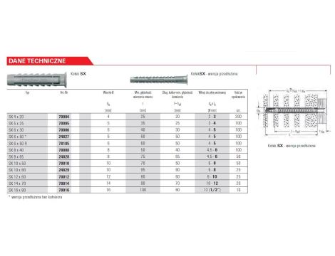 FISCHER KOSZULKA SX10x50   /50szt. MOCOWANIA LEKKIE UNIWERSALNE - 2