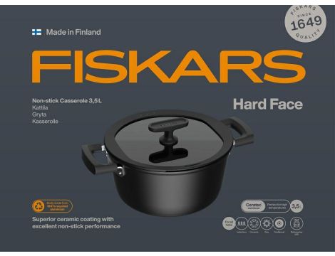FISKARS GARNEK 3,5 L Z POWŁOKĄ NIEPRZYWIERAJĄCĄ I Z POKRYWKĄ HARD FACE