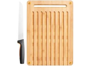 FISKARS ZESTAW NÓŻ DO CHLEBA + DESKA FF A FF