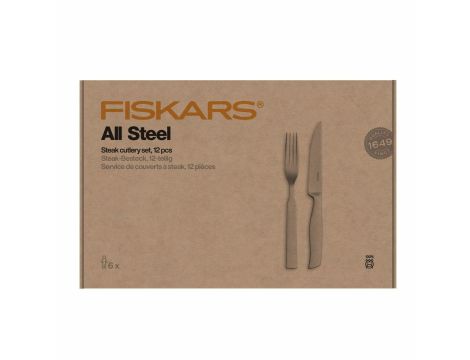 FISKARS ZESTAW SZTUĆCÓW DO STEKÓW 12szt. ALL STEEL