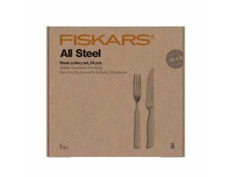 FISKARS ZESTAW SZTUĆCÓW DO STEKÓW 24 szt. ALL STEEL