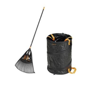 FISKARS GRABIE DO LIŚCI SOLID XL 65cm + KOSZ POPUP 56L