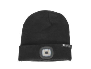 CZAPKA ZIMOWA Z LAMPKĄ LED CZARNA /GEKO