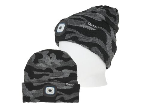 CZAPKA ZIMOWA Z LAMPKĄ LED MORO/GEKO