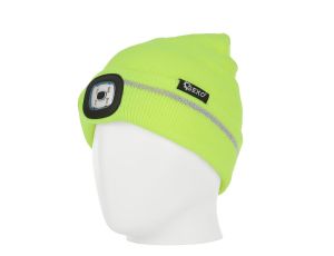 CZAPKA ZIMOWA Z LAMPKĄ LED OSTRZEGAWCZA ŻÓŁTA