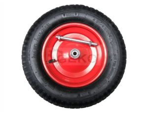 KOŁO PNEU.400/METAL.ŁOŻ+OŚ/2PR/CZERWONE***
