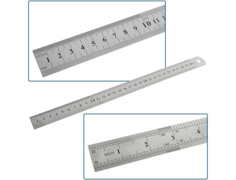 PRZYMIAR LINIOWY ZE STALI NIERDZEWNEJ 300mm GEKO